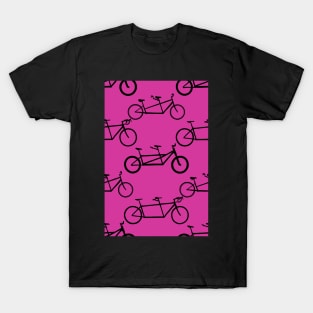 Tandem types pattern - black on pink T-Shirt
